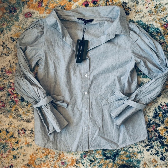 Walter Baker NWT | Felando Pinstripe Button Down top - Picture 2 of 8